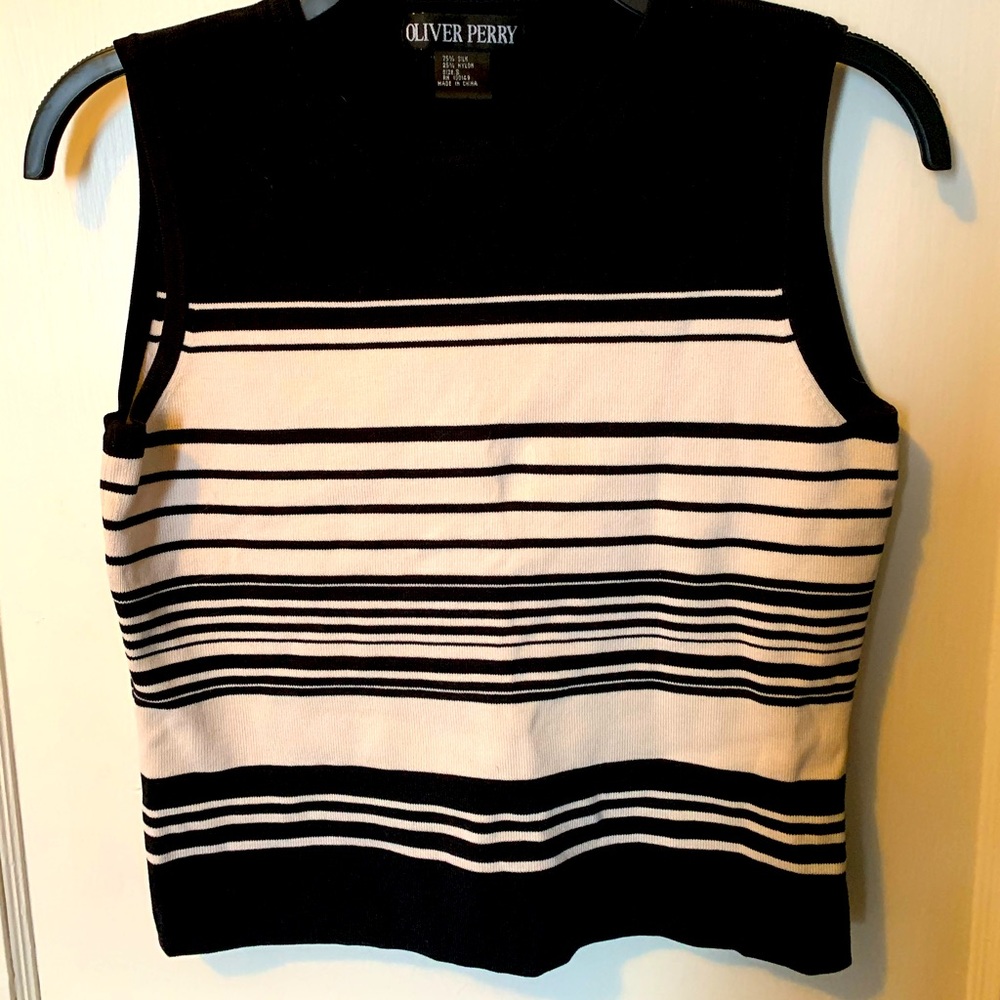 Oliver Perry striped sweater blouse